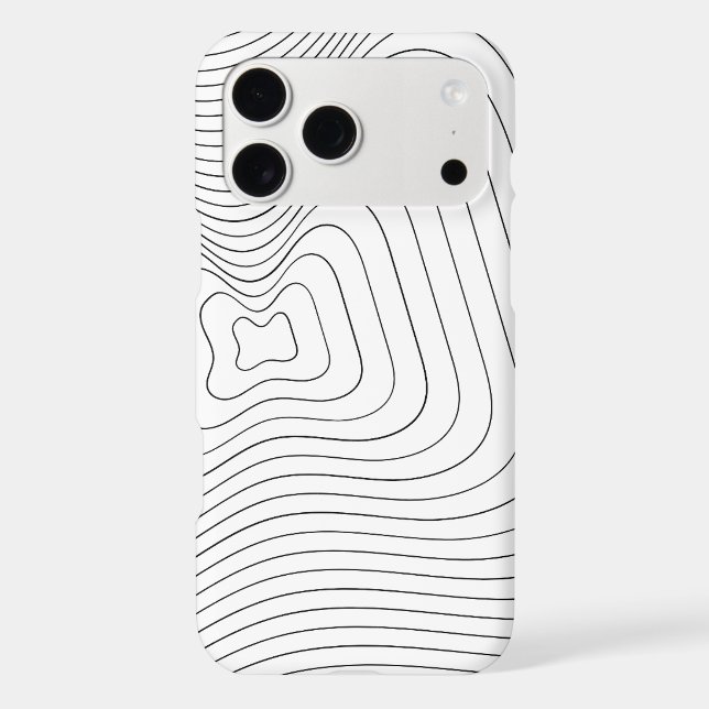 Minimalist Topographic Map Lines Modern Black and  (Back)