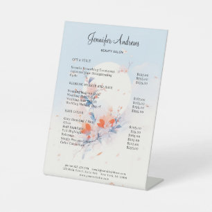 Minimalist, Traditional Chinese Salon Price List Pedestal Sign