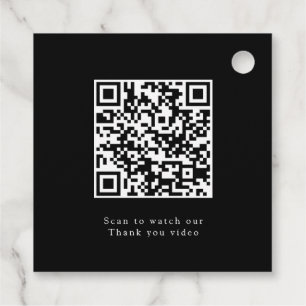 Minimalist Traditional Simple QR Code wedding Favour Tags