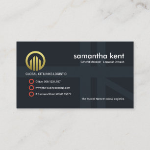 Minimalist Transport Route Logistics Manager Business Card