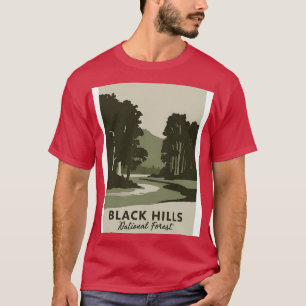 Minimalist Travel Art Black Hills National Forest T-Shirt