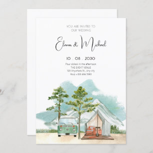 Minimalist travel wedding invitation