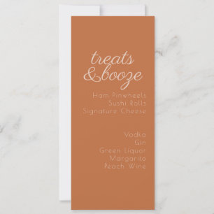 Minimalist Treats Drinks Earthy Tones Wedding Menu