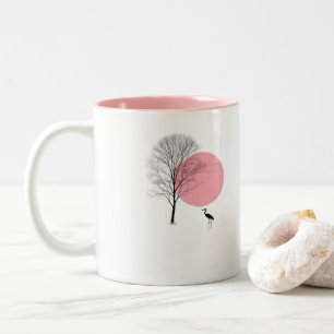 Minimalist Tree and Pink Sunset Mug – Elegant Natu