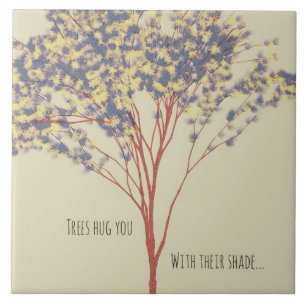 Minimalist Tree Art with Quote Ceramic Tile