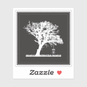 Minimalist Tree Basket Disc Golf Sticker