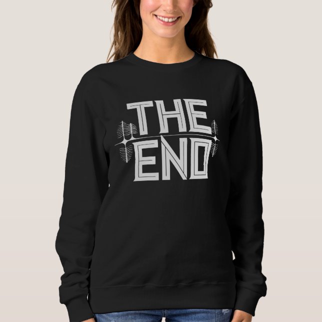 Minimalist Tree Design with 'THE END' Text Sweatshirt (Front)