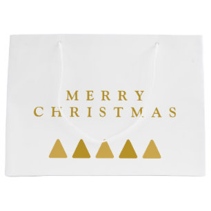 Minimalist Trees Merry Christmas Template Large Gift Bag