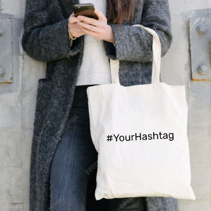 Minimalist Trending Topic Contemporary Hashtag Tote Bag