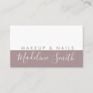 Minimalist Trendy Block Makeup Artist Nail Business Card