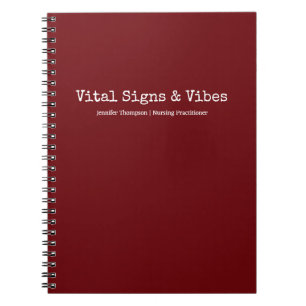 Minimalist Trendy Bloody Red Nursing Student Notebook