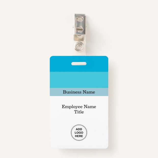 Minimalist Trendy Business Employee Name ID Badge (Front with Clip)