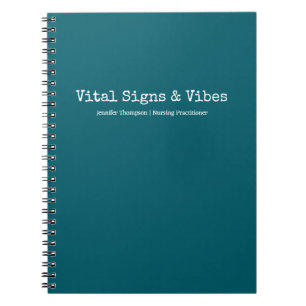 Minimalist Trendy Carribean Blue Nursing Student Notebook