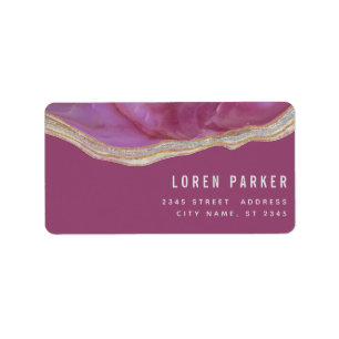 Minimalist trendy cassis marble agate label