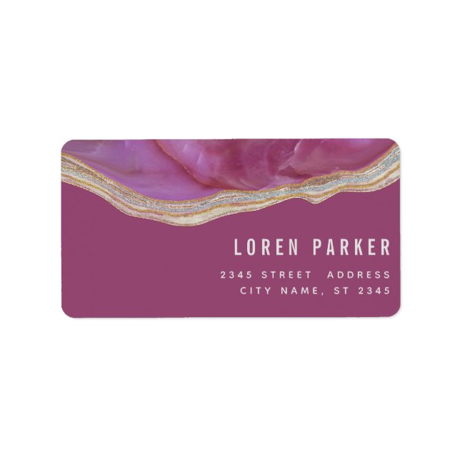 Minimalist trendy cassis marble agate label (Front)