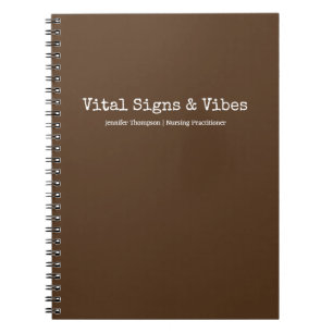 Minimalist Trendy Chocolate Brown Nursing Student Notebook