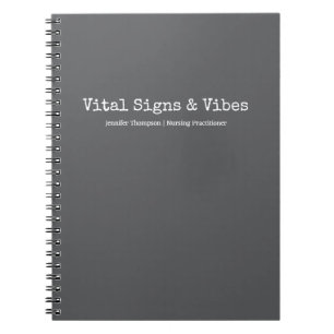 Minimalist Trendy Grey Nursing Student College Notebook