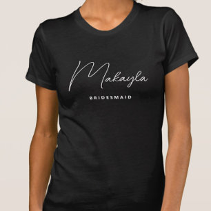 Minimalist Trendy Personalised Bridesmaid T-Shirt