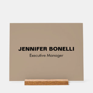 Minimalist trendy personalised customised name acrylic sign