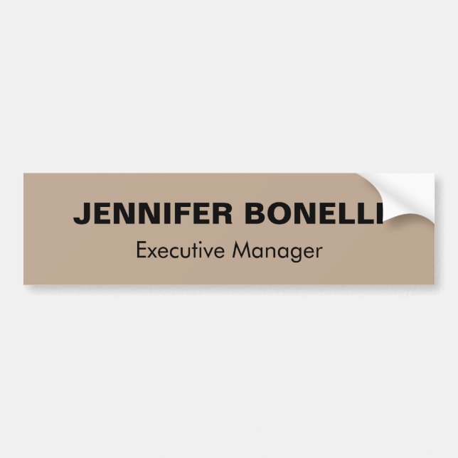 Minimalist trendy personalised customised name bumper sticker (Front)