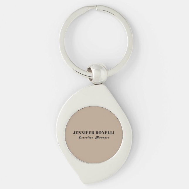 Minimalist trendy personalised customised name key ring (Front)