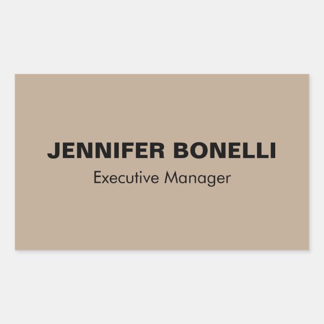 Minimalist trendy personalised customised name rectangular sticker (Front)