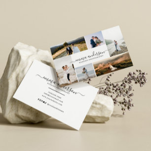 Minimalist Trendy Photo Collage Photographer Business Card