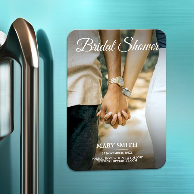 Minimalist Trendy Replace Photo Bridal Shower card Magnet (Creator Uploaded)