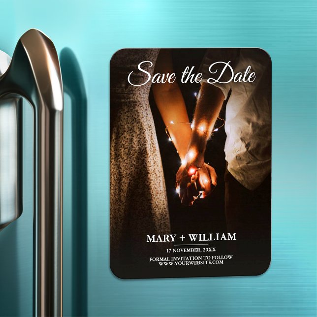Minimalist Trendy Replace Photo Save The Date Card Magnet (Creator Uploaded)