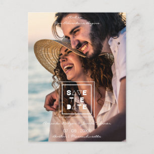 Minimalist Trendy Romantic Photo Couple Wedding Postcard