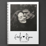 Minimalist Trendy Script Couple Photo Heart Custom Notebook<br><div class="desc">Capture your love story in style with this Minimalist Trendy Script Couple Photo Heart Notebook! Personalise with your favourite photo and custom text for a romantic,  modern keepsake. Perfect for anniversaries,  weddings,  or just because! 💕</div>