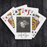 Minimalist Trendy Script Couple Photo Heart Custom