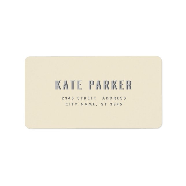 Minimalist trendy simple plain label (Front)