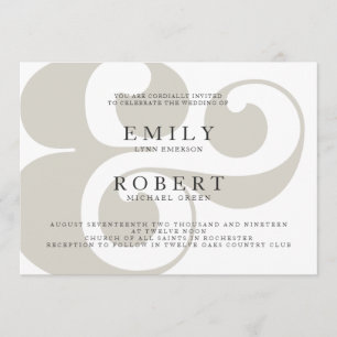 Minimalist Trendy Wedding Invitation - Ampersand