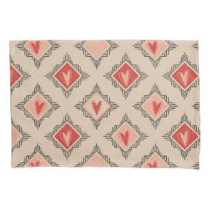 Minimalist Tribal Heart Dusty Rose design  Pillowcase