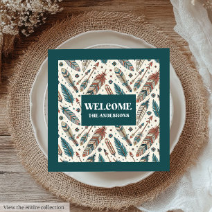 Minimalist Tribal Napkins Personalised Ethnic Art