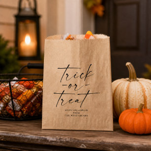 Minimalist Trick or Treat Kraft Halloween Favour Bags