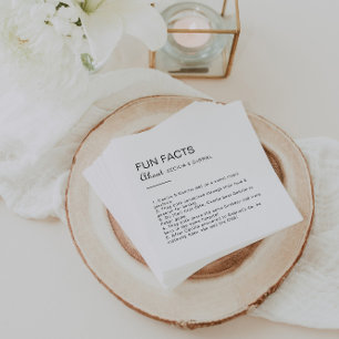 Minimalist Trivia Fun Facts Wedding  Napkin