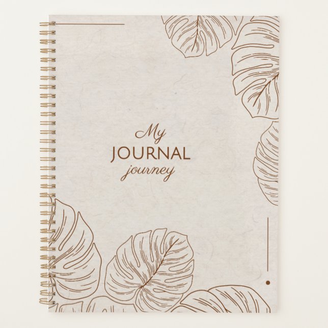 Minimalist Tropical Monstera Leaf Aesthetic Planner (Front)