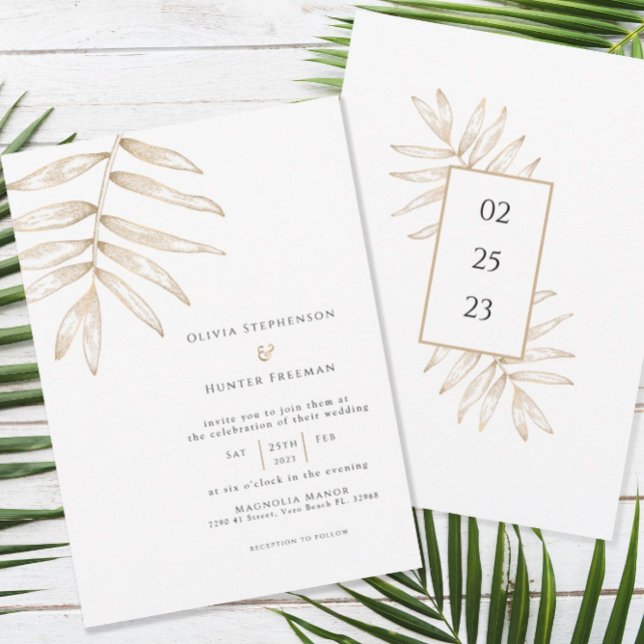 Minimalist Tropical Wedding Invitation  (Creator Uploaded)