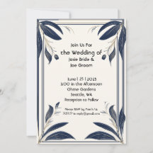 Minimalist tropical wedding invitation