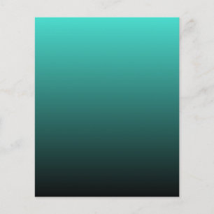 Minimalist Turquoise Black Ombre Stationery Paper