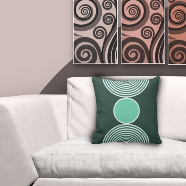 Minimalist Turquoise Circular Pattern  Cushion (Creator Uploaded)