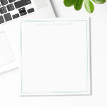 Minimalist Turquoise Monogram Two Border Notepad<br><div class="desc">Create your own personalised notepads with turquoise elegant chic typography monogram name and two border line design.</div>
