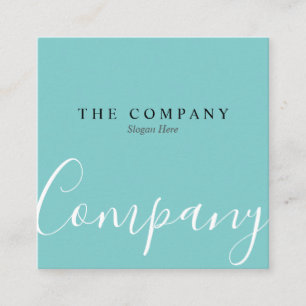 Minimalist Turquoise Typo Square Business Card