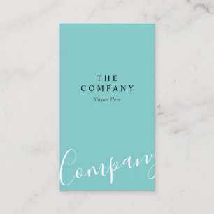 Minimalist Turquoise Typo Vertical Business Card
