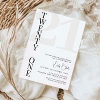Minimalist Twenty One 21st Birthday Party