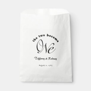 Minimalist Two Become One Bride & Groom Wedding Favour Bags