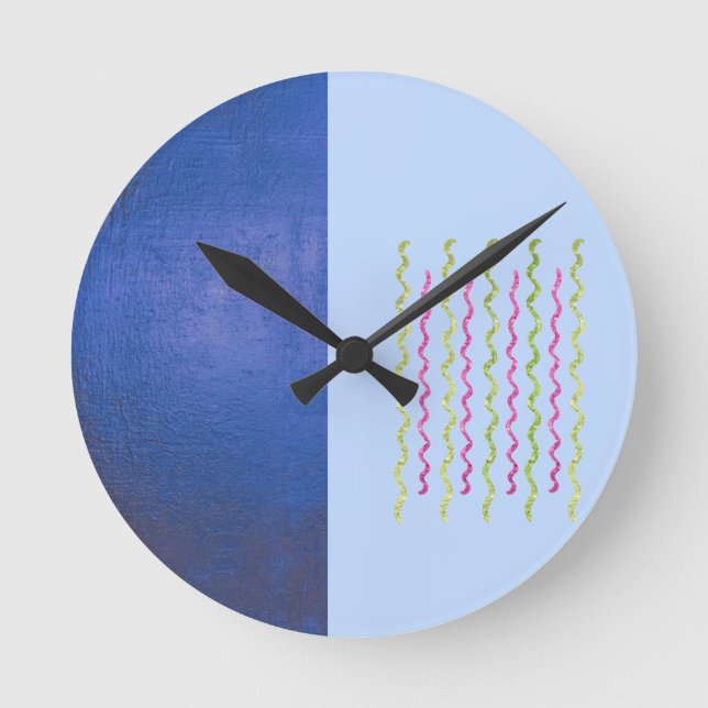 Minimalist Two Tone Blue Clock (Front)