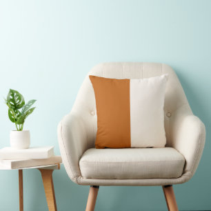 Minimalist Two Tone Burnt Orange Colorblock Cushion